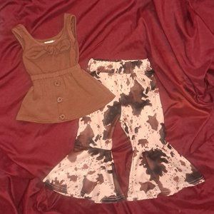Kids Girl's (children's) Sleeveless Cow Print outfit
